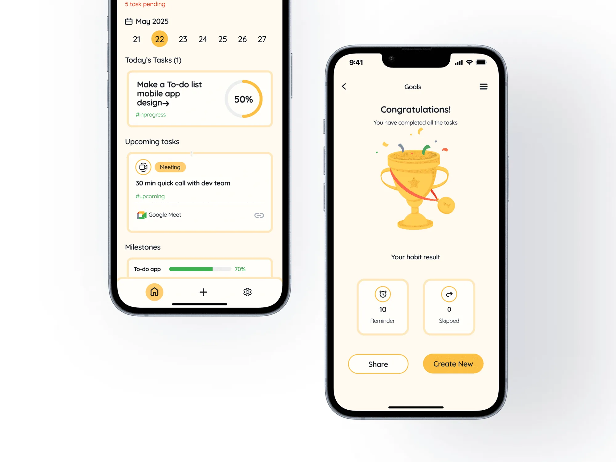 To-do app screens detail