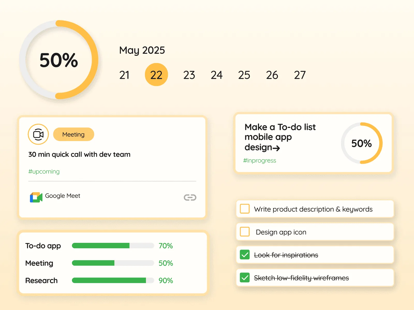 To-do app components